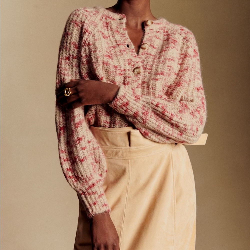 Sezane Emile Cardigan in Pink / Beige, XXS
